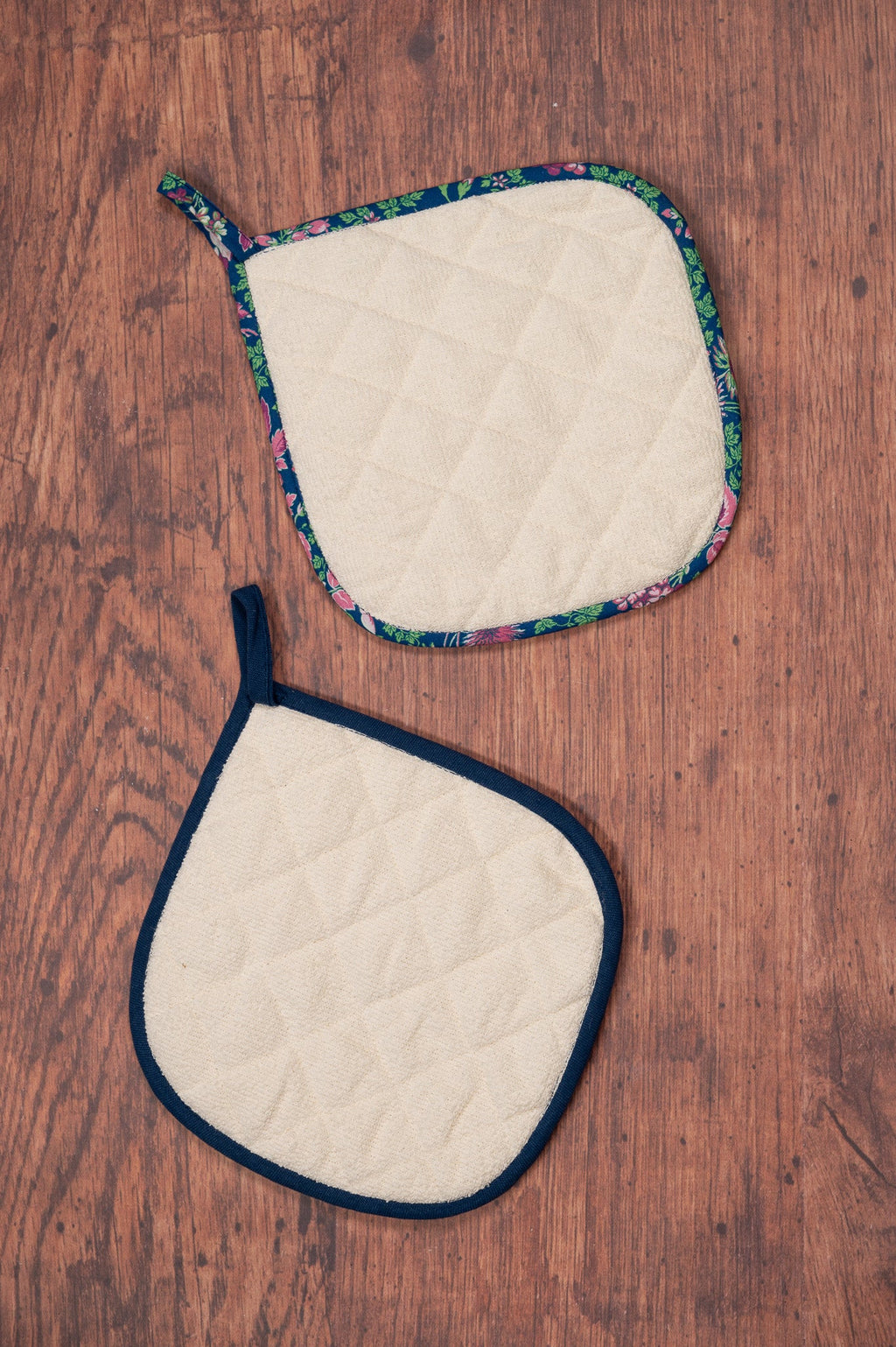 Prairie Essentials Pocket Potholders in Navy, Set of 2