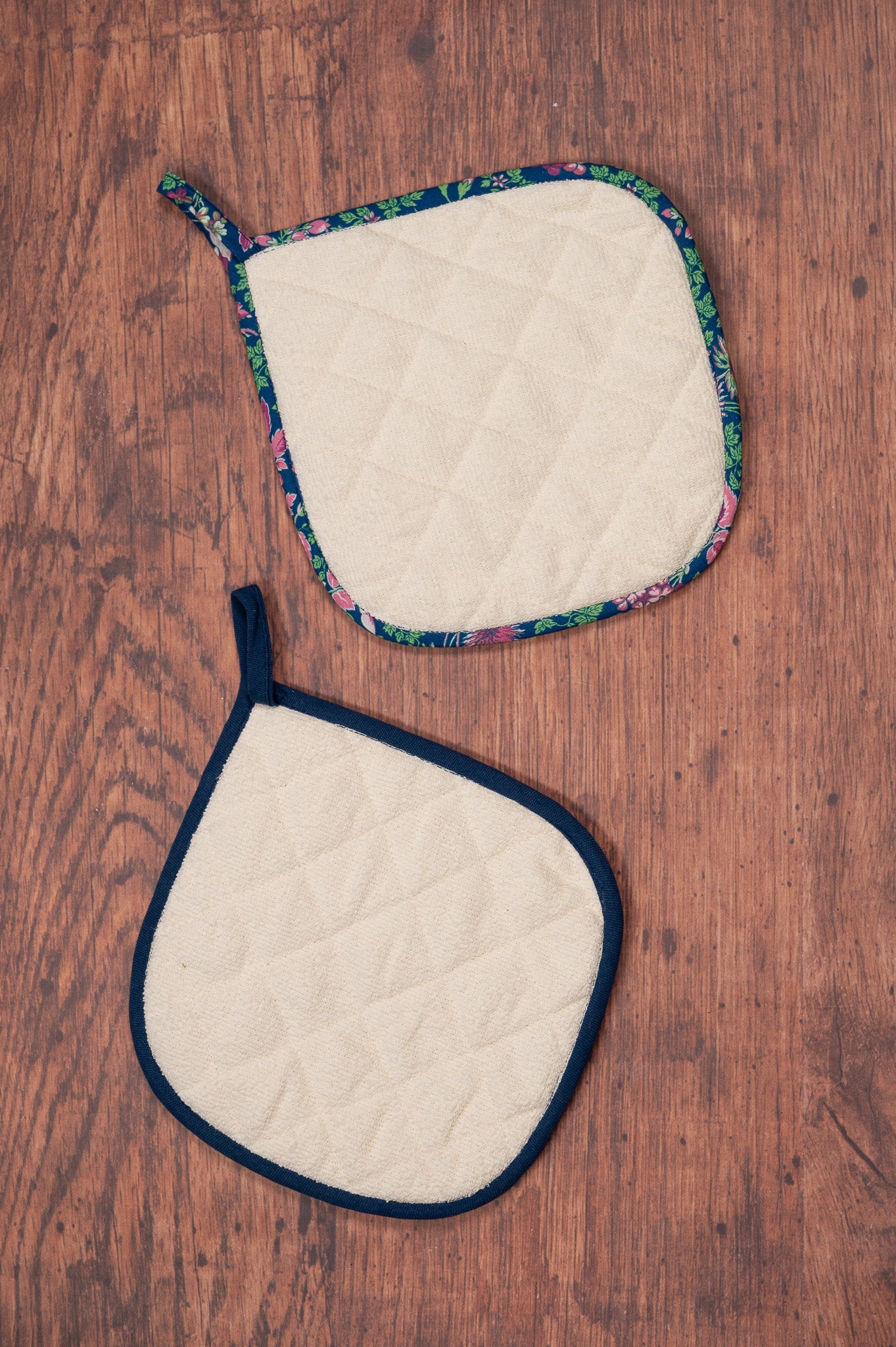 Prairie Essentials Pocket Potholders in Navy, Set of 2