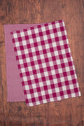 Prairie Essentials Honeycomb Tea Towel in Berry Plaid, Set of 2